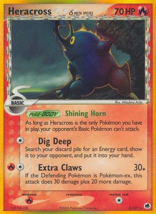 Dragon Frontiers /101 Heracross (Delta Species)  - Holofoil - Holo Rare