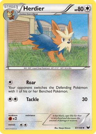 Dark Explorers  087 Herdier  - Reverse Holofoil - Uncommon