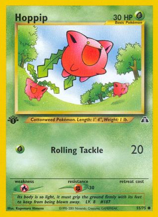 Neo Discovery  055/75 Hoppip  - 1st Edition - Common
