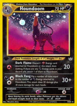 Neo Revelation  008/64 Houndoom  - 1st Edition Holofoil - Holo Rare