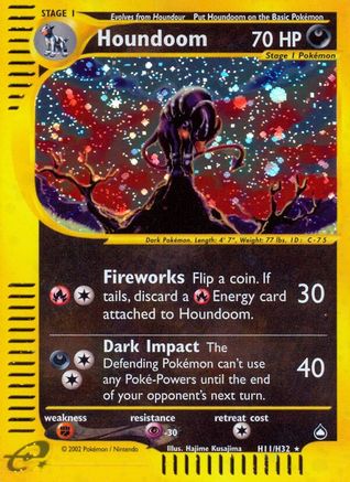 Aquapolis  H11 Houndoom (H11)  - Holofoil - Holo Rare