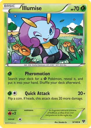 XY Base Set  009 Illumise  - Reverse Holofoil - Uncommon