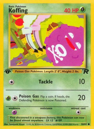 Team Rocket  058/82 Koffing  - Unlimited - Common