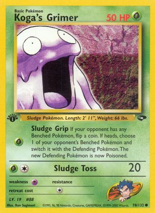 Gym Challenge  078/132 Koga's Grimer  - 1st Edition - Common