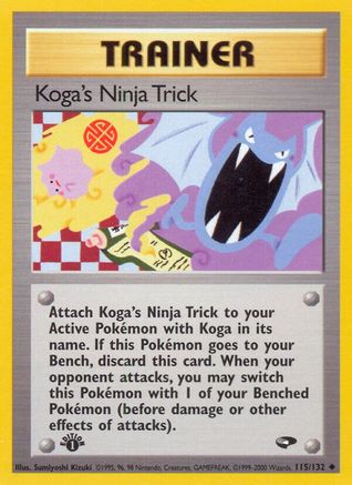 Gym Challenge  115/132 Koga's Ninja Trick  - Unlimited - Uncommon