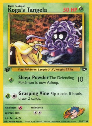 Gym Challenge  081/132 Koga's Tangela  - 1st Edition - Common