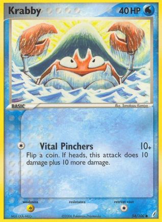 Crystal Guardians  054/100 Krabby  - Reverse Holofoil - Common