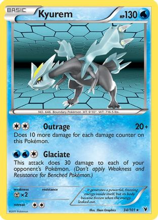 Noble Victories  034 Kyurem  - Reverse Holofoil - Holo Rare
