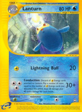 Aquapolis  020 Lanturn (20)  - Reverse Holofoil - Rare