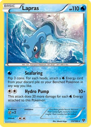 XY Base Set  035/146 Lapras  - Holofoil - Holo Rare
