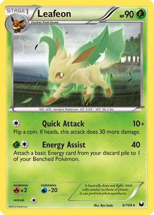 Dark Explorers  006 Leafeon  - Reverse Holofoil - Rare
