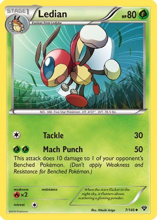 XY Base Set  007 Ledian  - Uncommon