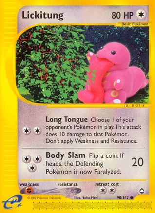 Aquapolis  090 Lickitung  - Reverse Holofoil - Common