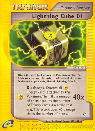 Aquapolis  127 Lightning Cube 01  - Reverse Holofoil - Uncommon