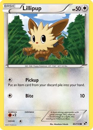 Black and White  080 Lillipup (80)  - Reverse Holofoil - Common