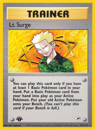 Gym Heroes  101/132 Lt. Surge (101)  - 1st Edition - Rare