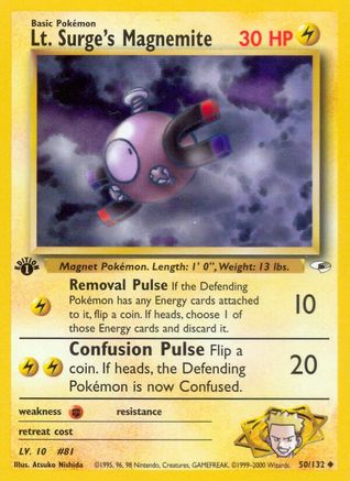 Gym Heroes  050/132 Lt. Surge's Magnemite (50)  - Unlimited - Uncommon