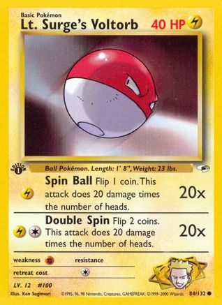 Gym Heroes  084/132 Lt. Surge's Voltorb  - Unlimited - Common