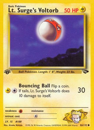 Gym Challenge  086/132 Lt. Surge's Voltorb  - Unlimited - Common