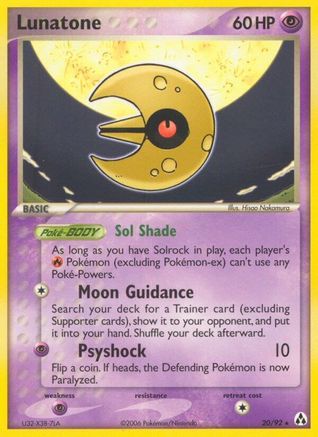Legend Maker  Lunatone  - Reverse Holofoil - Rare