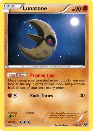 Plasma Storm  073 Lunatone  - Reverse Holofoil - Uncommon