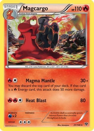 XY Base Set  021 Magcargo  - Reverse Holofoil - Rare