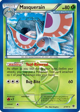 Plasma Blast  002/101 Masquerain (Team Plasma)  - Rare