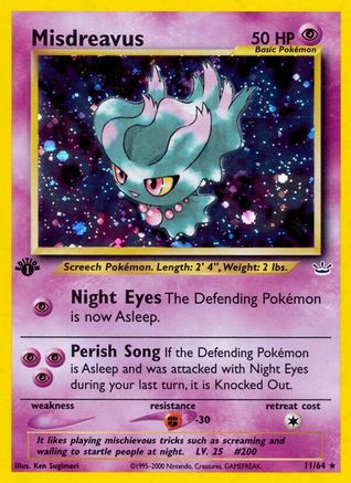 Neo Revelation  011/64 Misdreavus  - 1st Edition Holofoil - Holo Rare