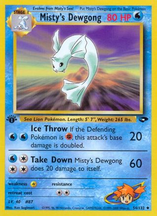 Gym Challenge  054/132 Misty's Dewgong  - 1st Edition - Uncommon