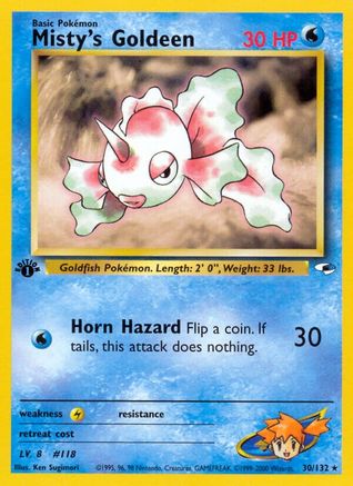 Gym Heroes  030/132 Misty's Goldeen (30)  - 1st Edition - Rare