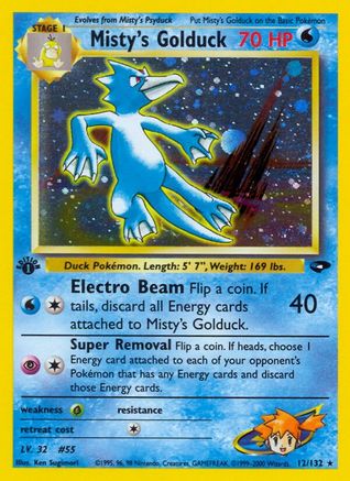 Gym Challenge  012/132 Misty's Golduck  - 1st Edition Holofoil - Holo Rare
