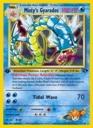 Gym Challenge  013/132 Misty's Gyarados  - 1st Edition Holofoil - Holo Rare