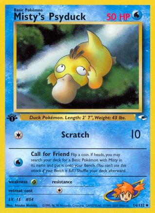 Gym Heroes  054/132 Misty's Psyduck  - 1st Edition - Uncommon