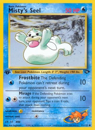 Gym Challenge  091/132 Misty's Seel  - 1st Edition - Common