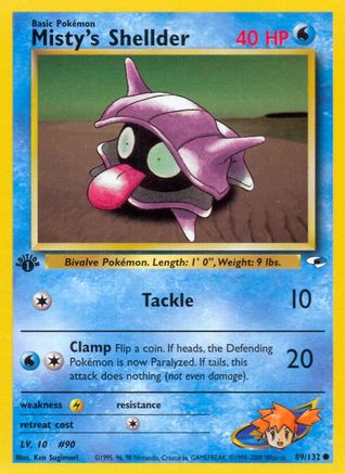 Gym Heroes  089/132 Misty's Shellder  - 1st Edition - Common