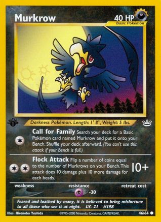 Neo Revelation  046/64 Murkrow  - 1st Edition - Common