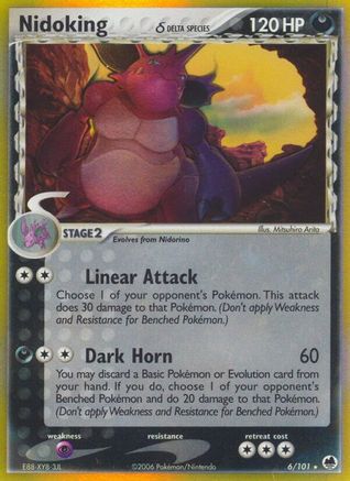 Dragon Frontiers  006/101 Nidoking (Delta Species)  - Holofoil - Holo Rare