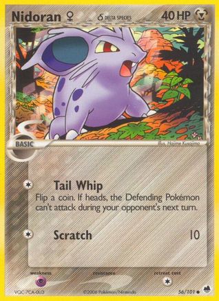 Dragon Frontiers  056 Nidoran F (Delta Species)  - Reverse Holofoil - Common