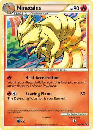 Unleashed  020 Ninetales  - Reverse Holofoil - Rare