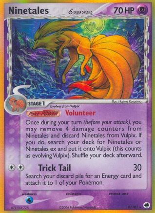 Dragon Frontiers /101 Ninetales (Delta Species)  - Reverse Holofoil - Holo Rare