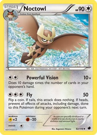 Plasma Freeze  092 Noctowl  - Reverse Holofoil - Uncommon