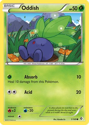 Boundaries Crossed  001/149 Oddish  - Reverse Holofoil - Common