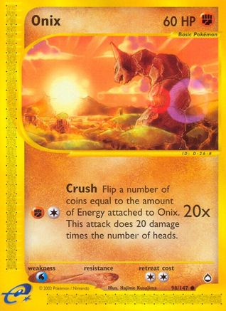 Aquapolis  098/147 Onix  - Reverse Holofoil - Common