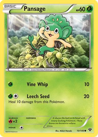XY Base Set  010 Pansage  - Common