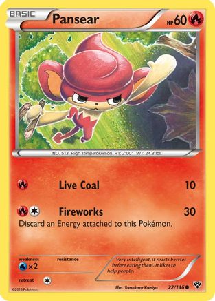 XY Base Set  022/146 Pansear  - Common