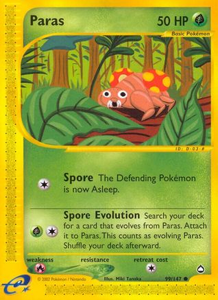 Aquapolis  099/147 Paras  - Reverse Holofoil - Common