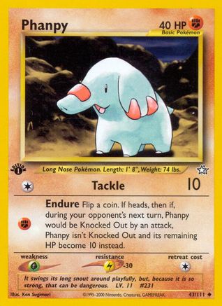 Neo Genesis  043/111 Phanpy  - 1st Edition - Uncommon