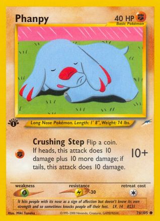 Neo Destiny  076/105 Phanpy  - 1st Edition - Common