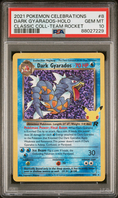 Celebrations Classic Collection  008/82 PSA10 #88027229 Dark Gyarados  - Holofoil - Classic Collection