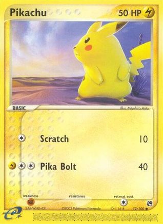 Sandstorm  072 Pikachu  - Reverse Holofoil - Common